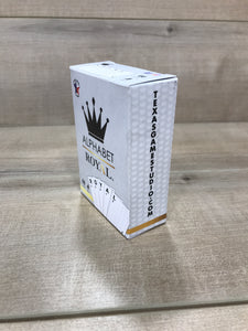 Image of a box that reads "Alphabet Royal" - Texas Game Studio